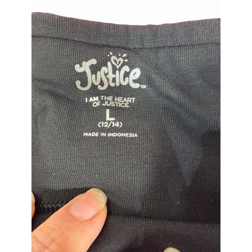 justice girls 3 pack cotton bike shorts size large 10 14 black pink‎ grey